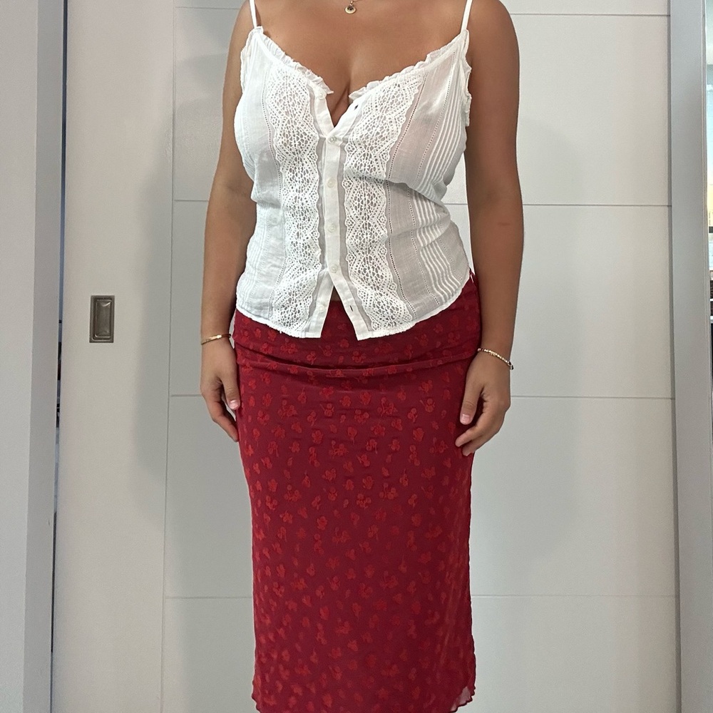 Motel Rocks Midi Skirt Red // NEVER WORN
